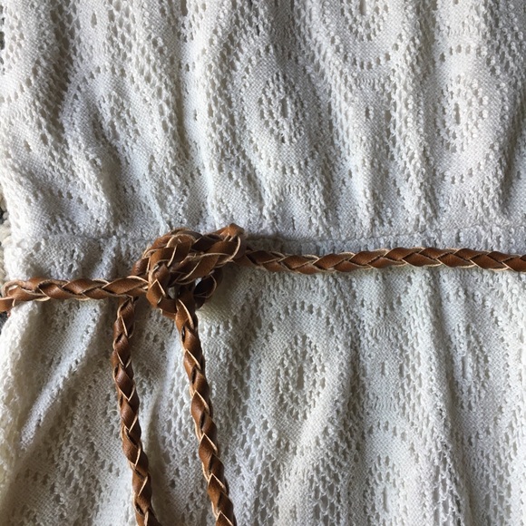 LAST CHANCE! Sonoma Size S Cream Lace Belted Dress - Picture 3 of 6